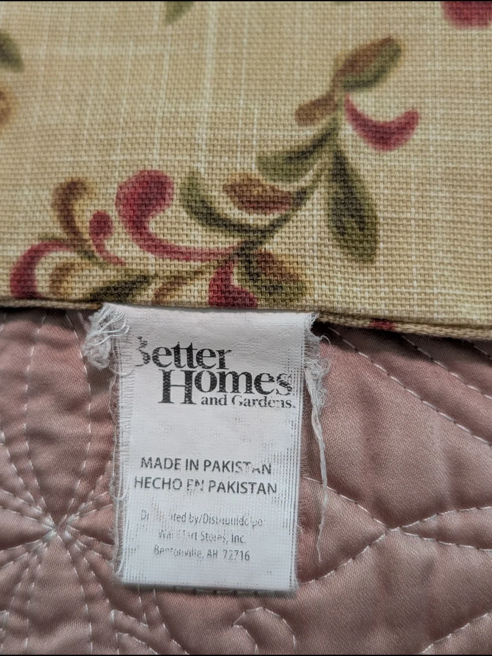 Better Homes & Gardens Cream Valances with Pink and Green Vine Accents Set Of 2